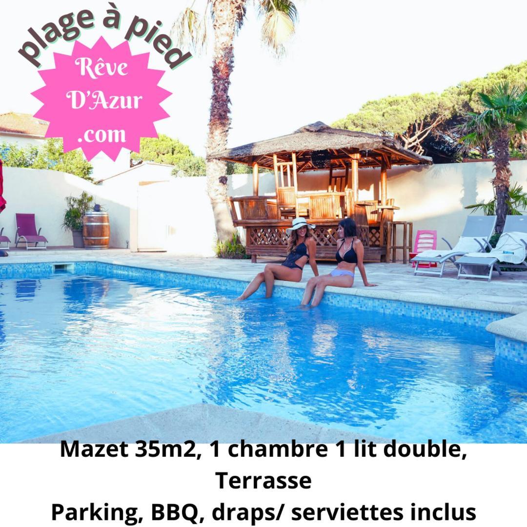Reve D'Azur, Mazet En Bord De Mer, Parking, Piscine Partagee, Terrasse Bbq & Draps Inclus La Nartelle, 1 Salon, 1 Chambre, 1 Cuisine , 1 Sdb Sainte-Maxime Esterno foto